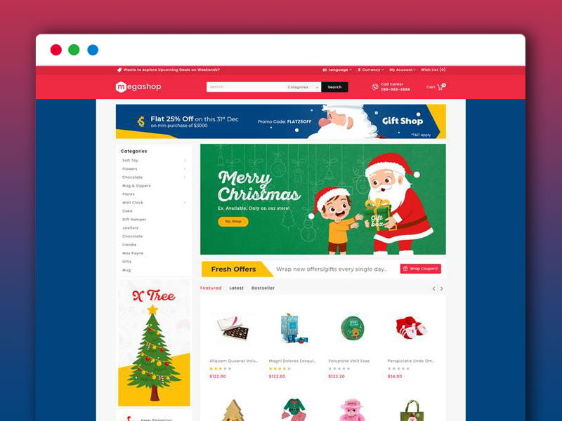 电子商务商城圣诞节主题HTML主题模板